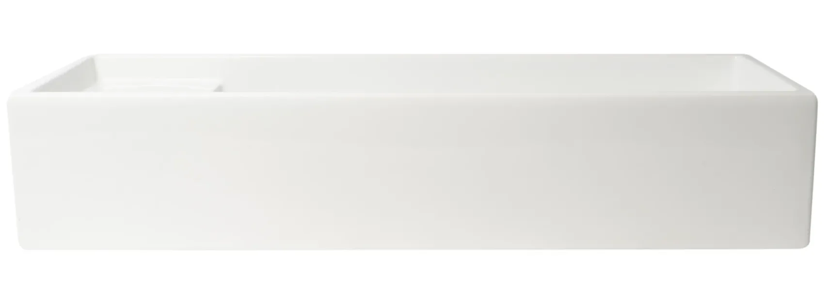 ALFI brand 39.4" x 14.6" Rectangle Above Mount or Semi Recessed Fireclay Bathroom Sink, White, No Faucet Hole, AB39TR
