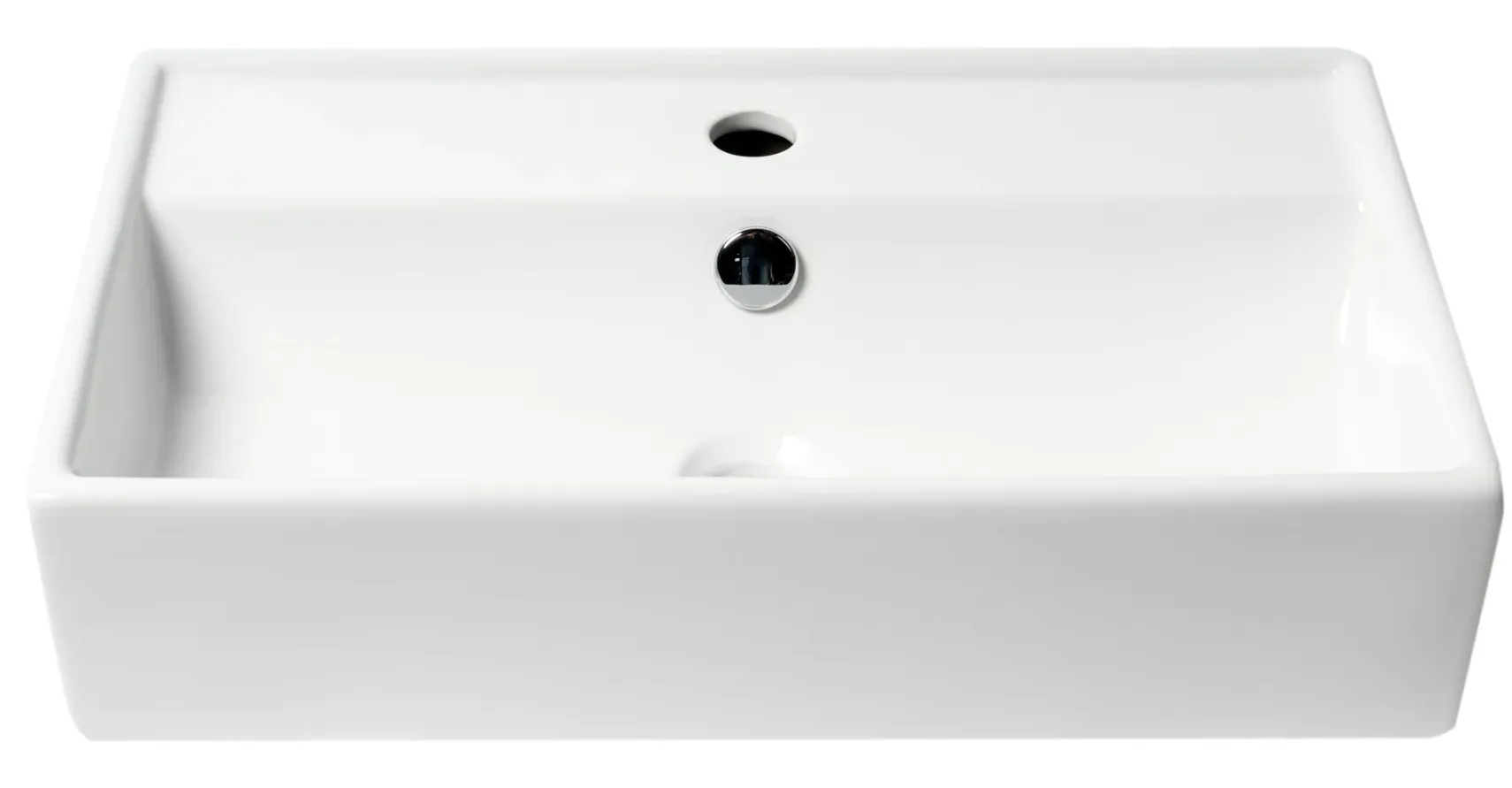 ALFI brand 21.38" x 12.25" Rectangle Wall Mount Porcelain Bathroom Sink, White, 1 Faucet Hole, ABC122