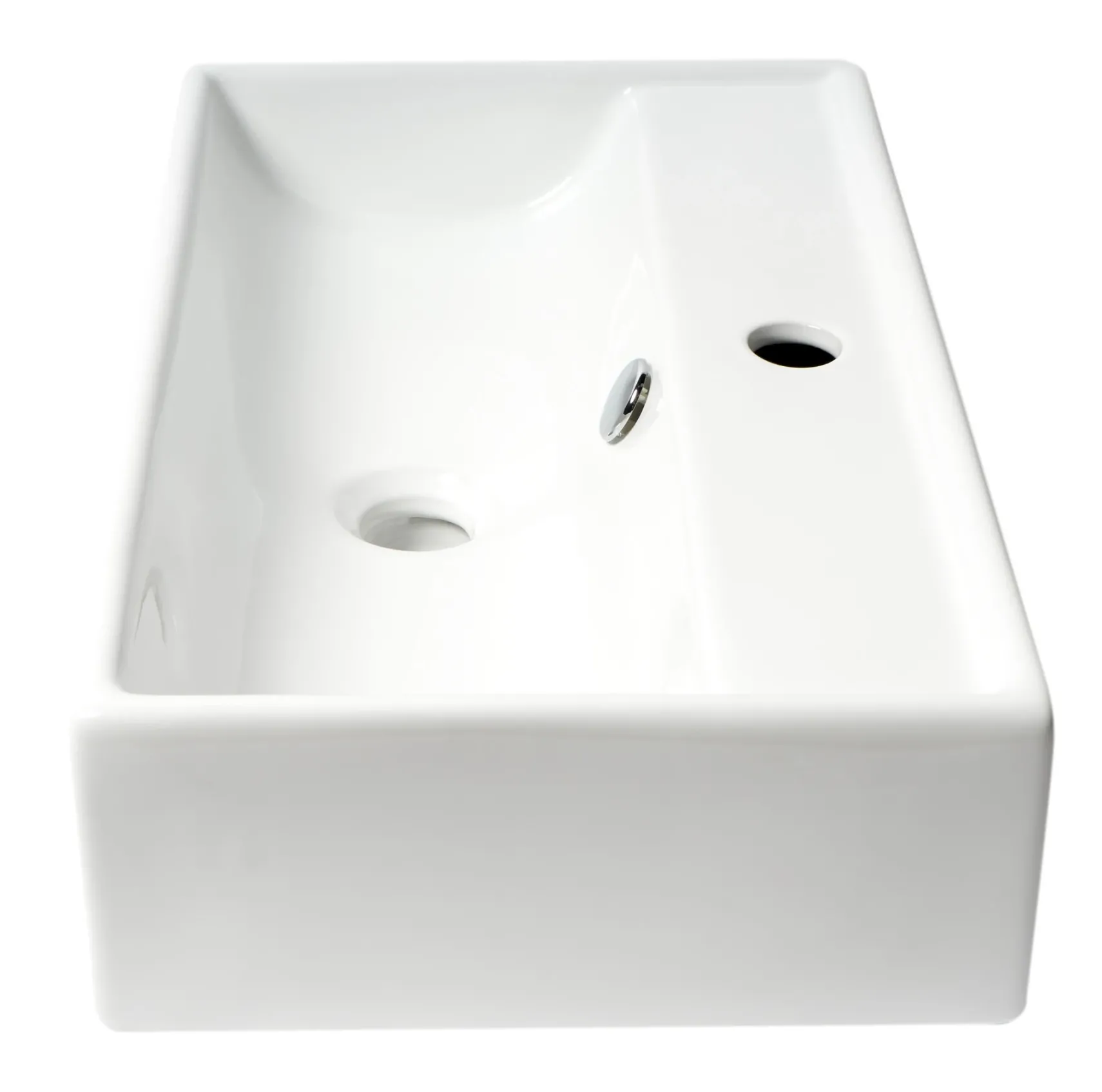 ALFI brand 21.38" x 12.25" Rectangle Wall Mount Porcelain Bathroom Sink, White, 1 Faucet Hole, ABC122