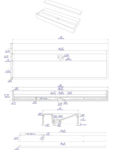 ALFI brand 48" x 18" Rectangle Above Mount or Semi Recessed Concrete Bathroom Sink, Gray Matte, No Faucet Hole, ABCO48TR