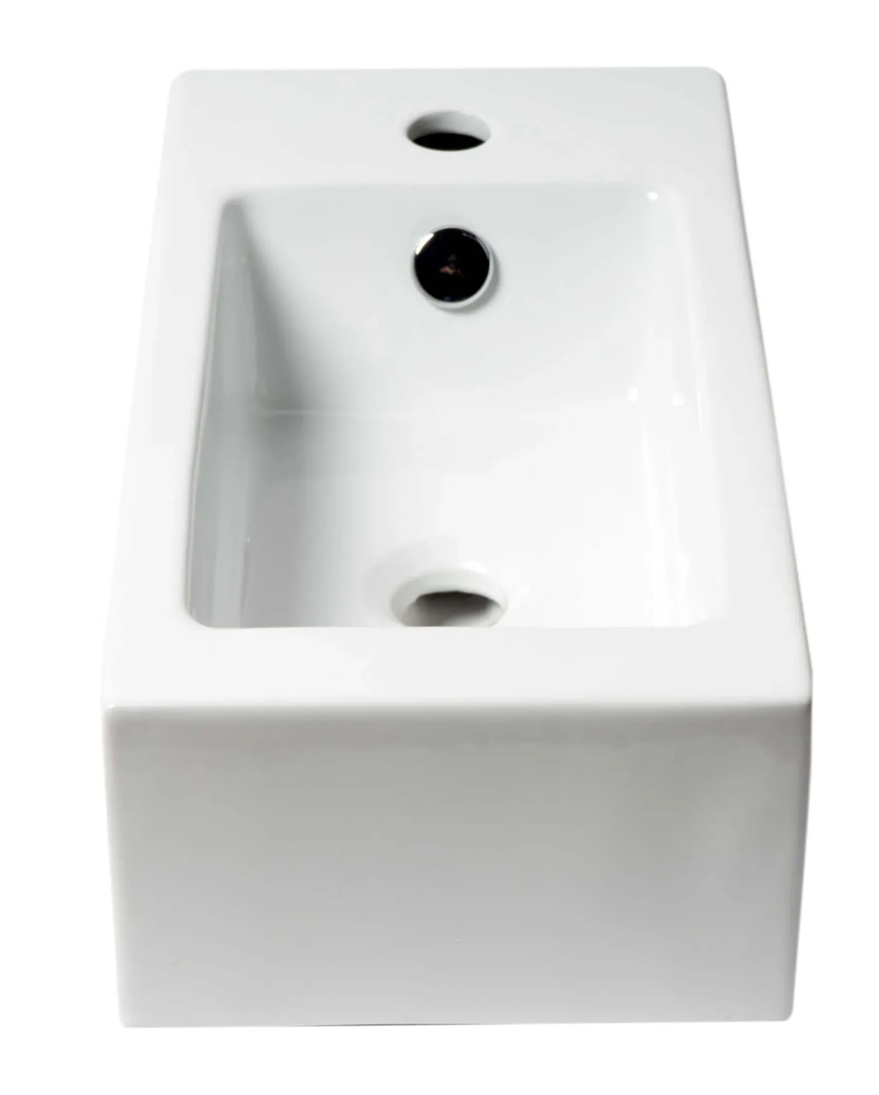 ALFI brand 19.75" x 10" Rectangle Wall Mount Porcelain Bathroom Sink, White, 1 Faucet Hole, ABC116