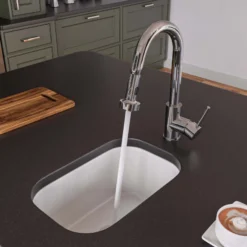 ALFI brand AB1218 Small Rectangular Fireclay Undermount or Drop In Prep / Bar Sink