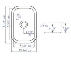 ALFI brand AB1218 Small Rectangular Fireclay Undermount or Drop In Prep / Bar Sink