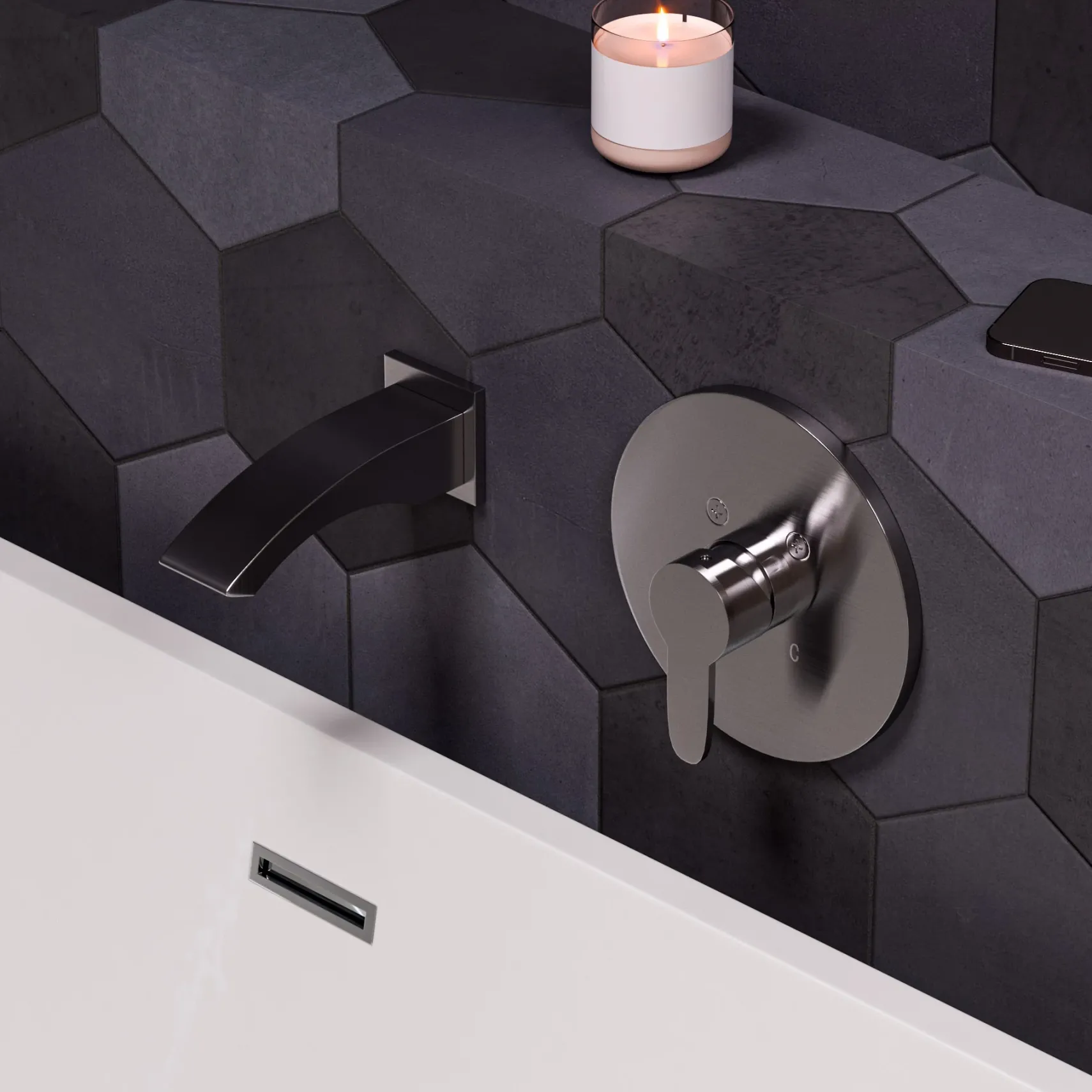 ALFI brand, AB3301-BN Brushed Nickel Wallmounted Tub Filler Bathroom Spout