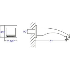 ALFI brand, AB3301-BN Brushed Nickel Wallmounted Tub Filler Bathroom Spout