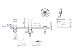 ALFI brand AB2879-BN Brushed Nickel Deck Mounted Tub Filler with Hand Held Showerhead