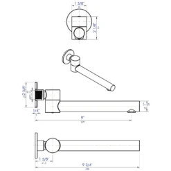 ALFI brand AB6601-BN Brushed Nickel Round Foldable Tub Spout