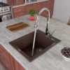 ALFI brand AB1720DI-C Chocolate 17" Drop-In Rectangular Granite Composite Kitchen Prep Sink
