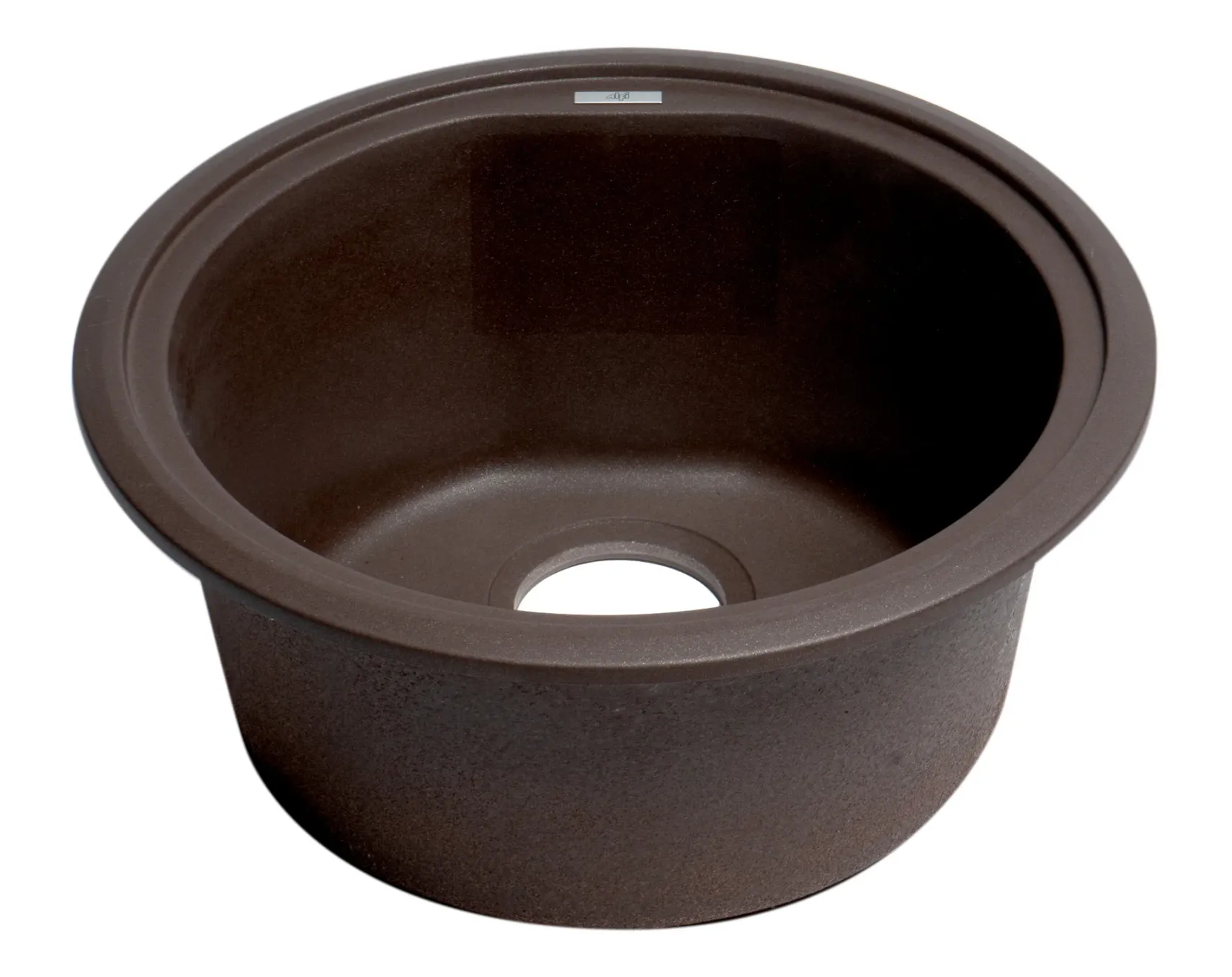 ALFI brand AB1717DI-C Chocolate 17" Drop-In Round Granite Composite Kitchen Prep Sink
