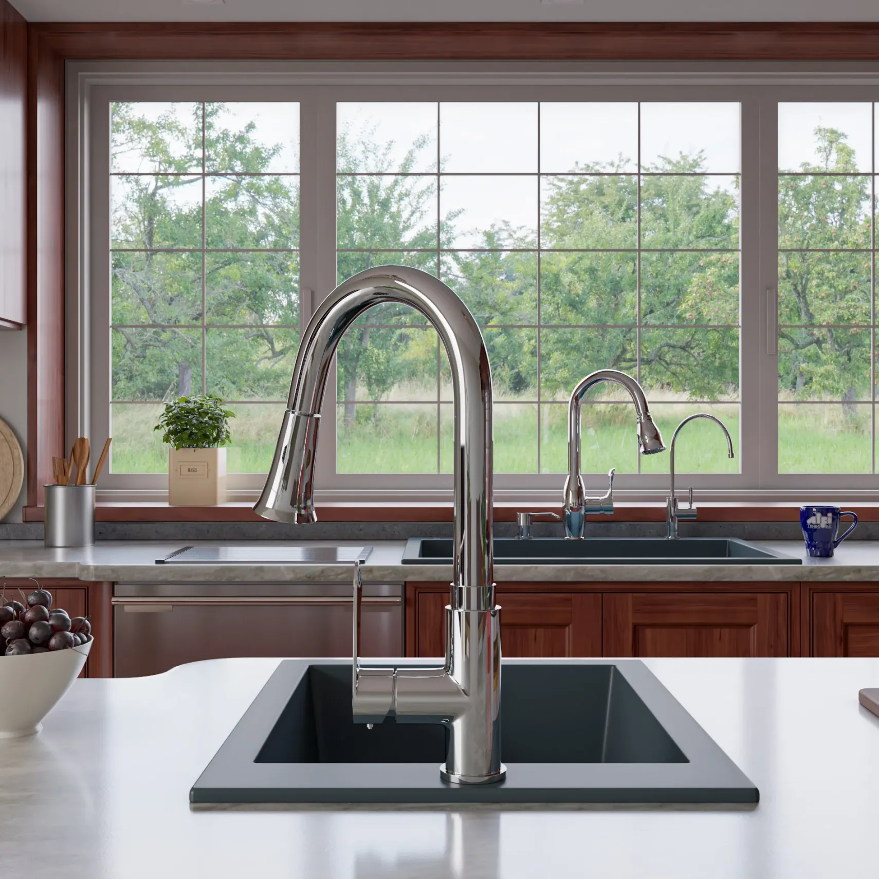 ALFI brand AB1720DI-T Titanium 17" Drop-In Rectangular Granite Composite Kitchen Prep Sink
