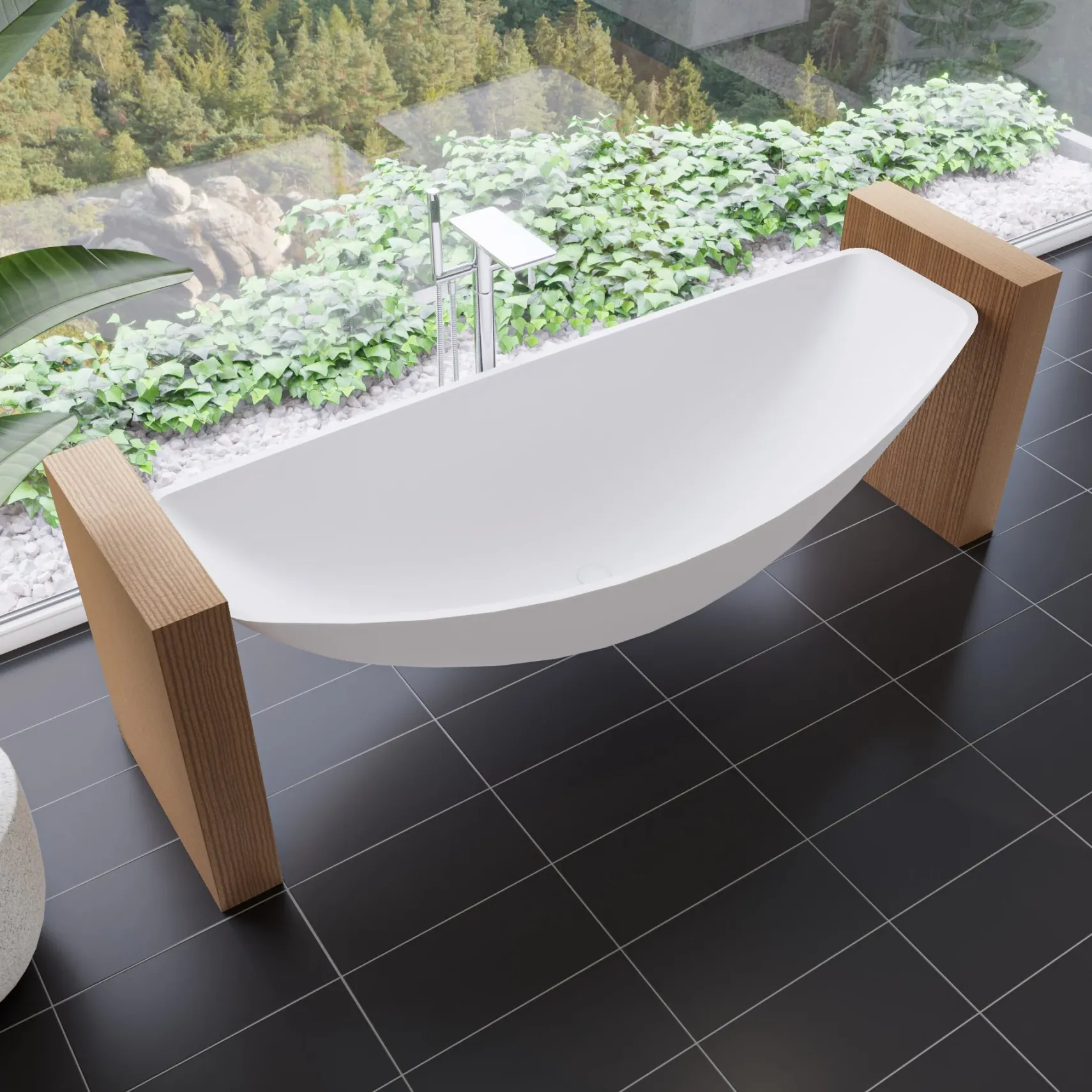 ALFI brand AB2875-PC Polished Chrome Free Standing Floor Mounted Bath Tub Filler