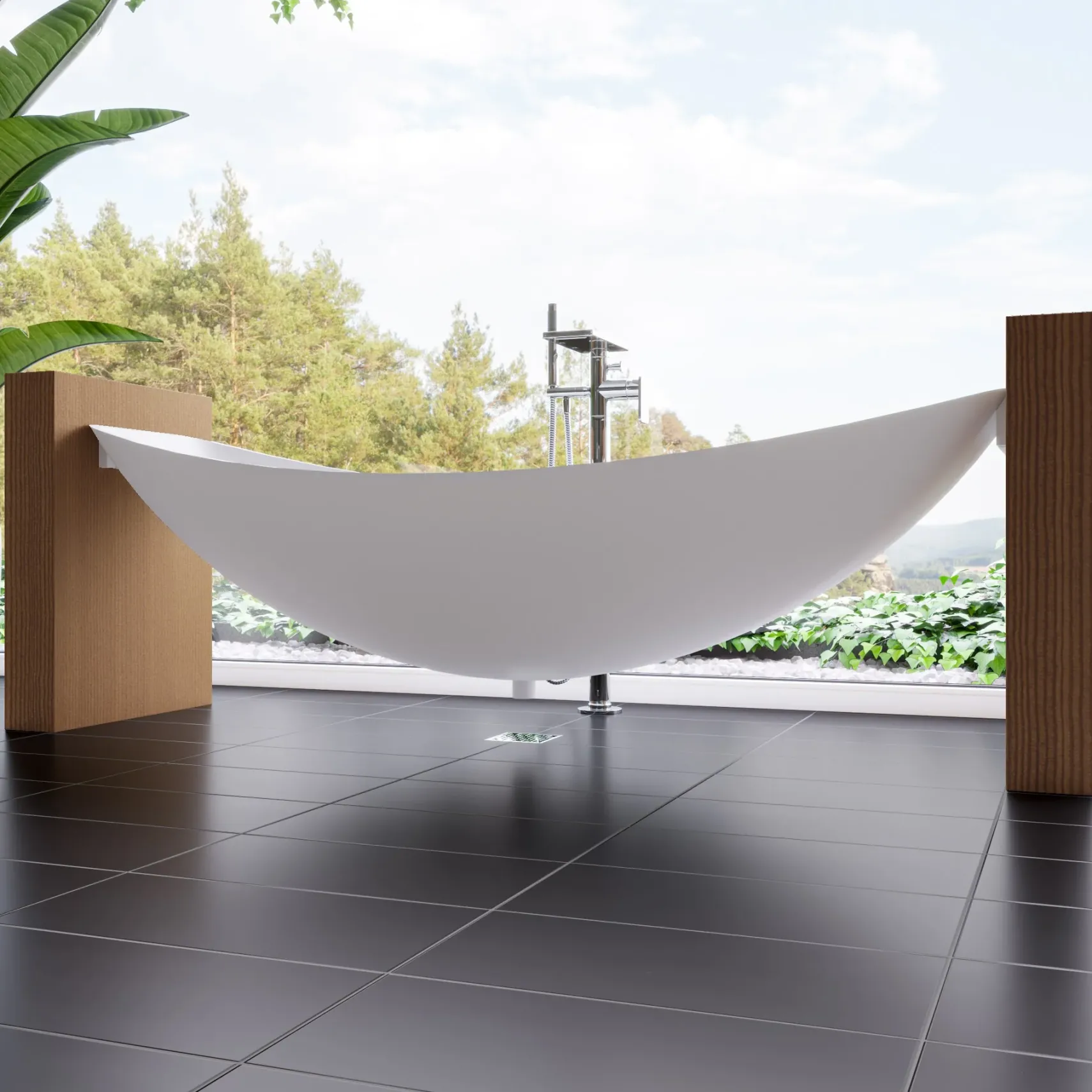 ALFI brand AB2875-PC Polished Chrome Free Standing Floor Mounted Bath Tub Filler