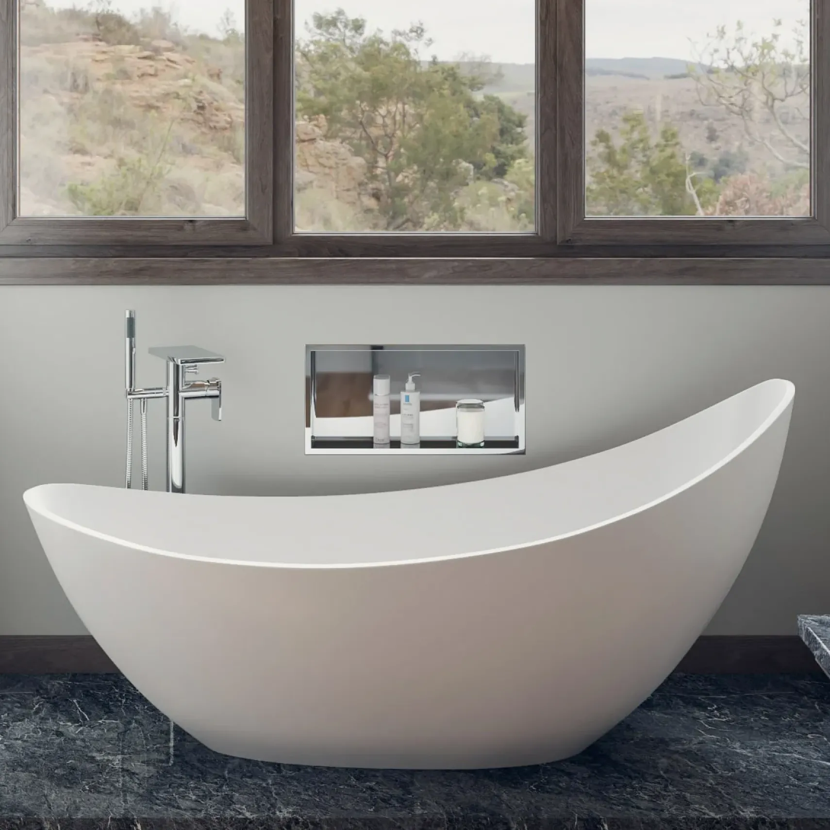 ALFI brand AB2875-PC Polished Chrome Free Standing Floor Mounted Bath Tub Filler