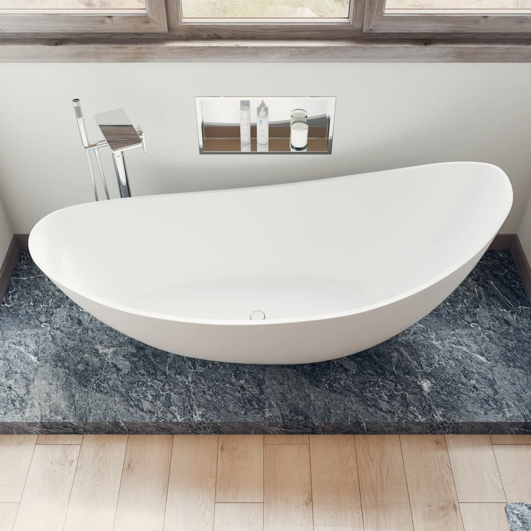ALFI brand AB2875-PC Polished Chrome Free Standing Floor Mounted Bath Tub Filler