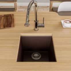 ALFI brand AB1720UM-C Chocolate 17" Undermount Rectangular Granite Composite Kitchen Prep Sink