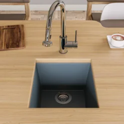 ALFI brand AB1720UM-T Titanium 17" Undermount Rectangular Granite Composite Kitchen Prep Sink