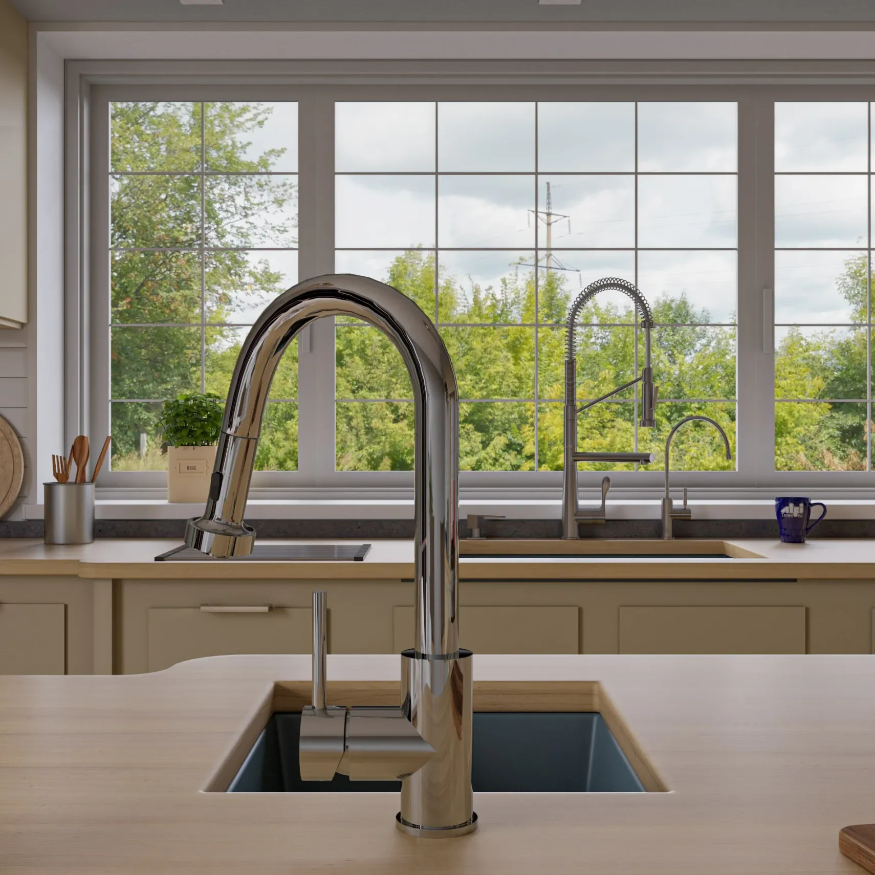 ALFI brand AB1720UM-T Titanium 17" Undermount Rectangular Granite Composite Kitchen Prep Sink