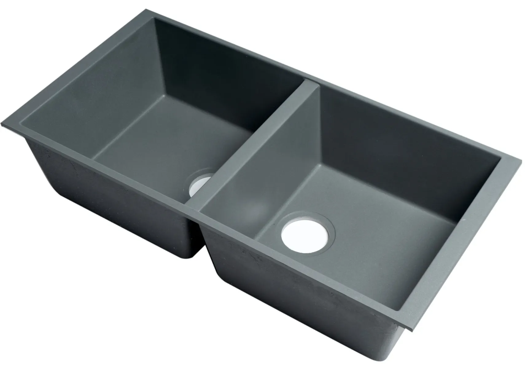 ALFI brand AB3420UM-T Titanium 34" Undermount Double Bowl Granite Composite Kitchen Sink
