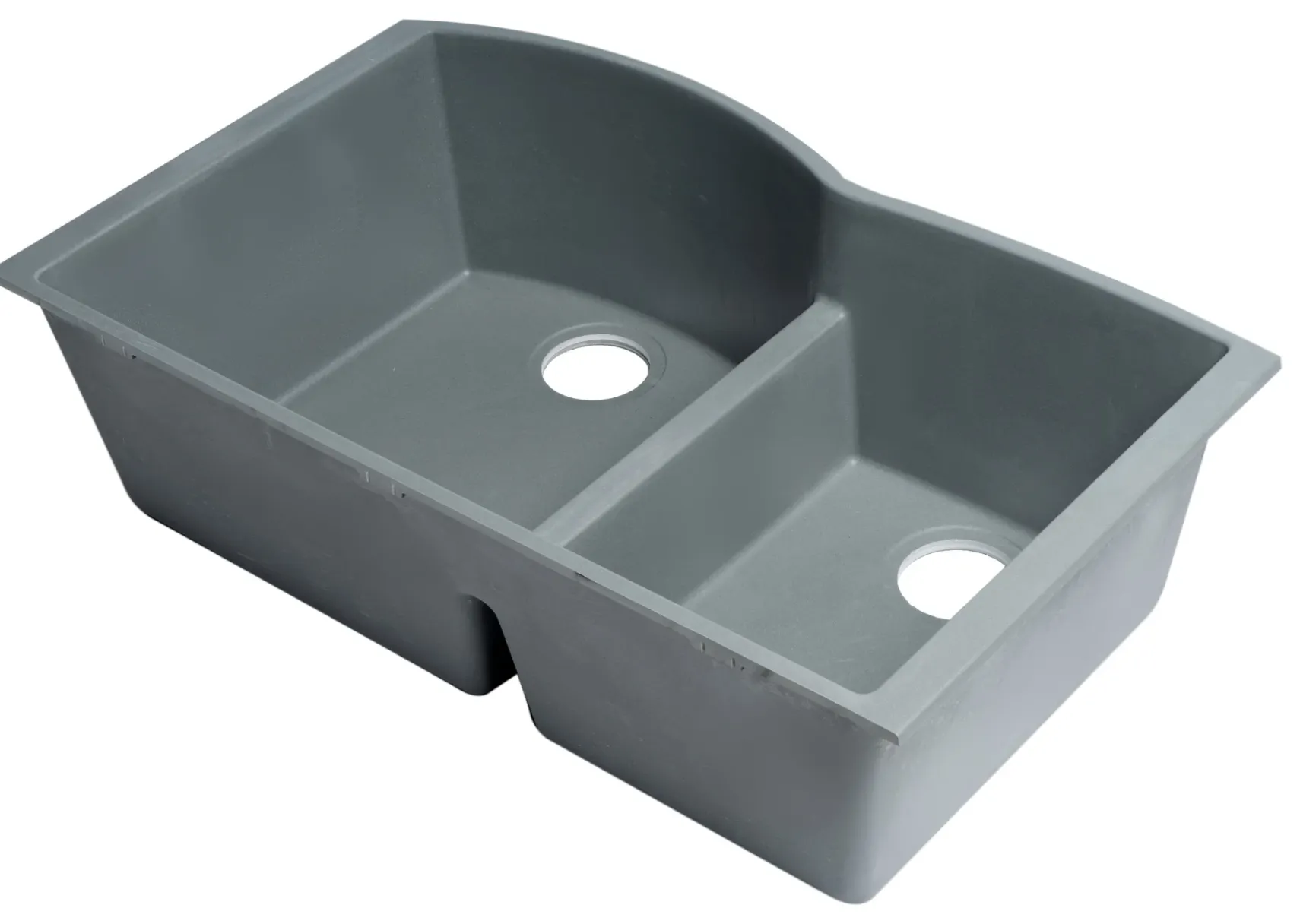 ALFI brand AB3320UM-T Titanium 33" Double Bowl Undermount Granite Composite Kitchen Sink
