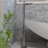 ALFI brand Brass, AB2475-BN Brushed Nickel Single Hole Floor Mounted Tub Filler