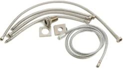 ALFI brand Brass, AB2703-BN Brushed Nickel Deck Mounted Tub Filler and Round Hand Held Shower Head
