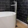 ALFI brand Brass, AB2843-BN Brushed Nickel Single Hole Floor Mounted Waterfall Tub Filler