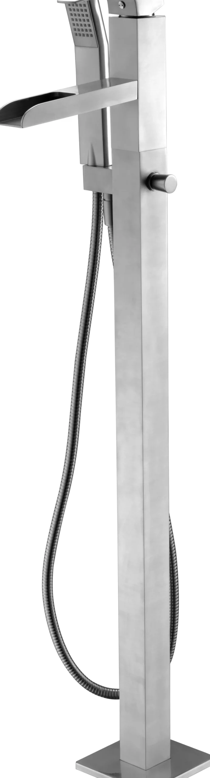ALFI brand Brass, AB2843-BN Brushed Nickel Single Hole Floor Mounted Waterfall Tub Filler