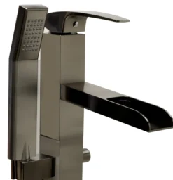 ALFI brand Brass, AB2843-BN Brushed Nickel Single Hole Floor Mounted Waterfall Tub Filler