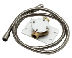 ALFI brand Brass, AB2534-BN Brushed Nickel Single Lever Floor Mounted Tub Filler Mixer w Hand Held Shower Head