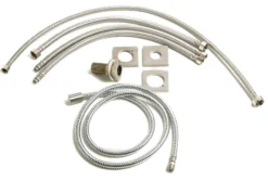 ALFI brand Brass, AB2322-BN Brushed Nickel Deck Mounted Tub Filler and Square Hand Held Shower Head