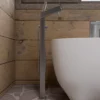 ALFI brand Brass, AB2728-BN Brushed Nickel Floor Mounted Tub Filler + Mixer /w additional Hand Held Shower Head