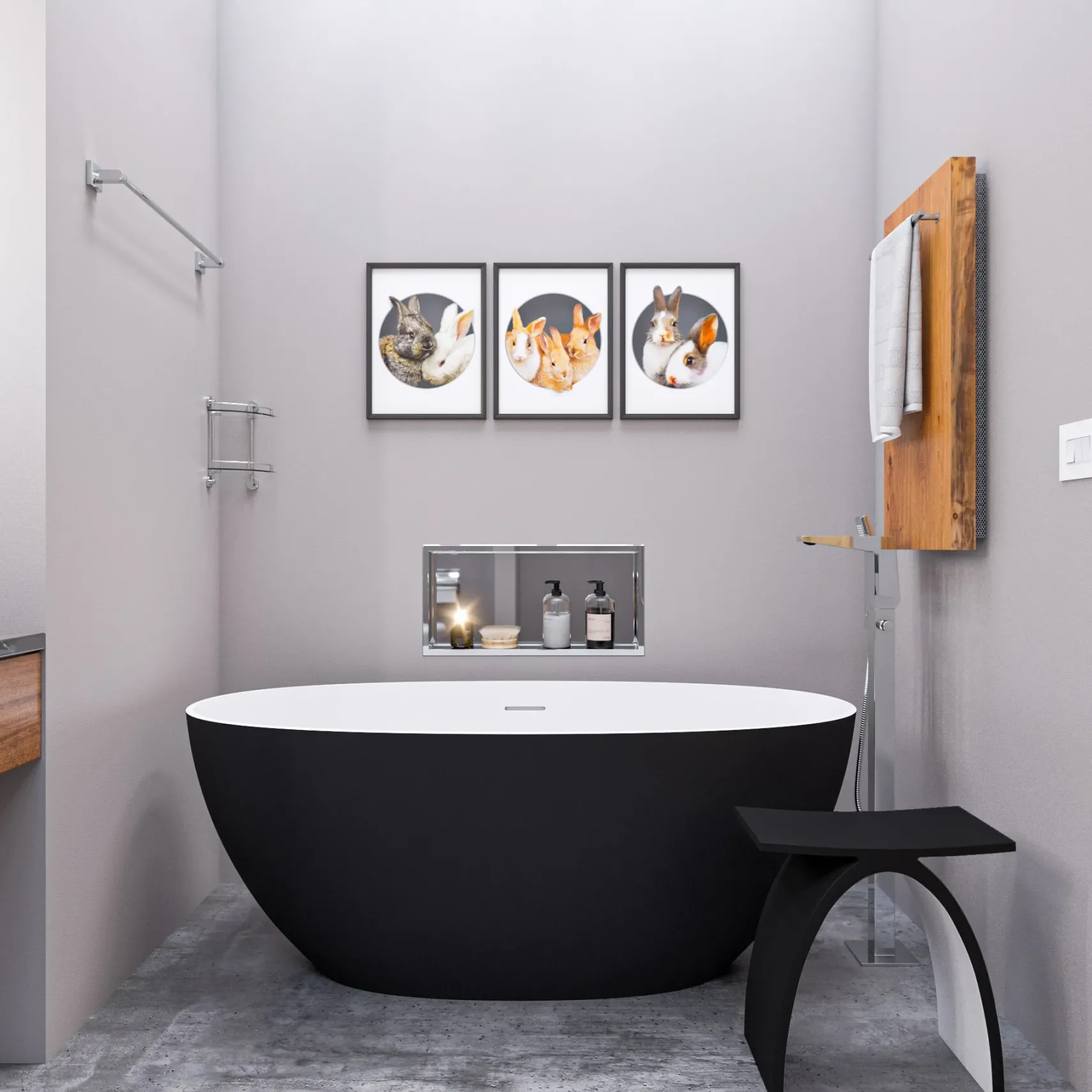 ALFI brand Brass, AB2475-PC Polished Chrome Single Hole Floor Mounted Tub Filler