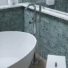 ALFI brand Brass, AB2534-PC Polished Chrome Single Lever Floor Mounted Tub Filler Mixer w Hand Held Shower Head