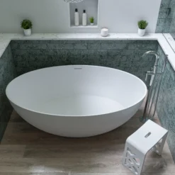 ALFI brand Brass, AB2534-PC Polished Chrome Single Lever Floor Mounted Tub Filler Mixer w Hand Held Shower Head