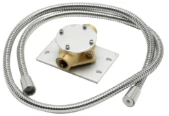 ALFI brand Brass, AB2534-PC Polished Chrome Single Lever Floor Mounted Tub Filler Mixer w Hand Held Shower Head