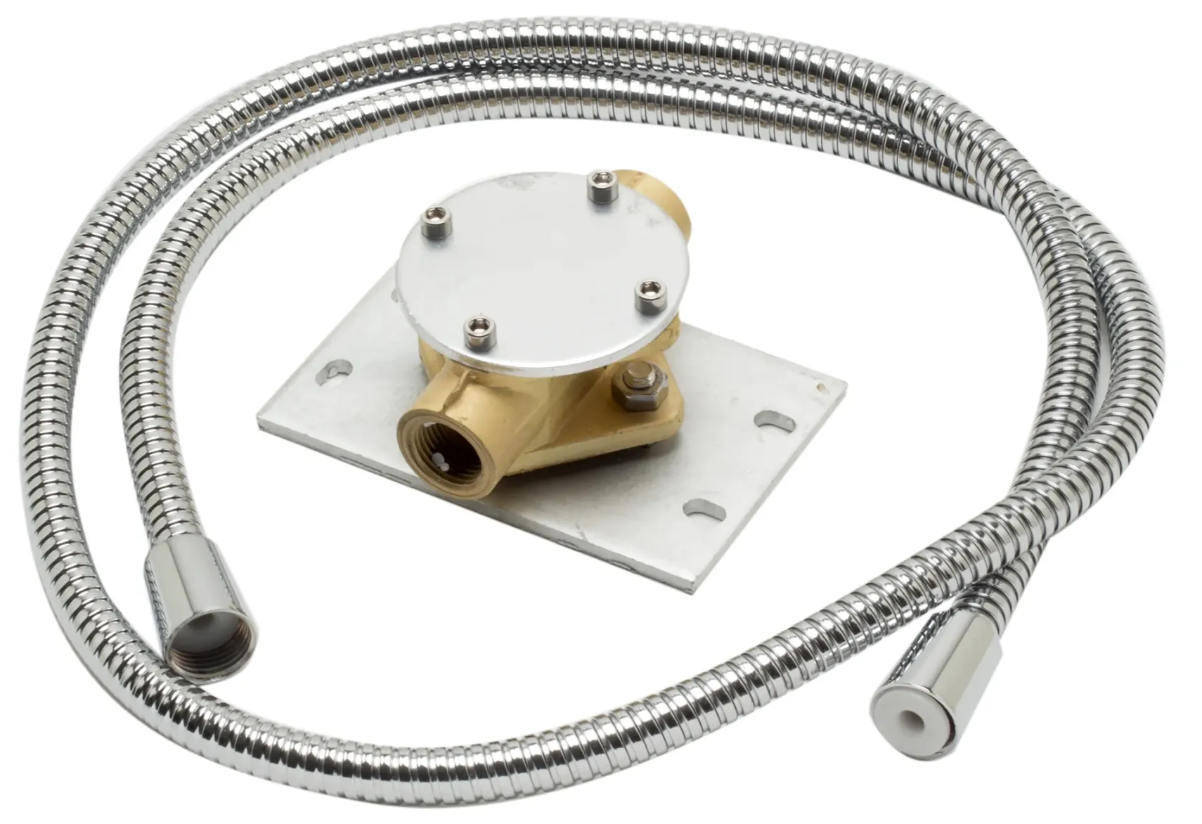 ALFI brand Brass, AB2534-PC Polished Chrome Single Lever Floor Mounted Tub Filler Mixer w Hand Held Shower Head