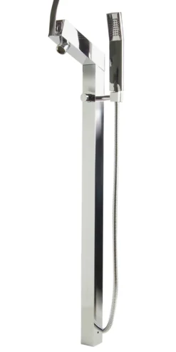 ALFI brand Brass, AB2728-PC Polished Chrome Floor Mounted Tub Filler + Mixer /w additional Hand Held Shower Head