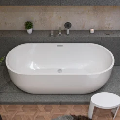 ALFI brand Brass, AB2703-PC Polished Chrome Deck Mounted Tub Filler and Round Hand Held Shower Head