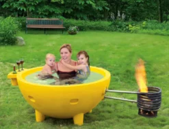 ALFI brand Circle Bathtub, Dark Blue, FireHotTub-DB