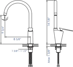 ALFI Brushed Nickel Gooseneck Single Hole Bathroom Faucet, AB3600-BN