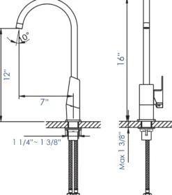 ALFI Brushed Nickel Gooseneck Single Hole Bathroom Faucet, AB3470-BN