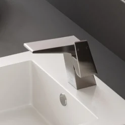 ALFI Brushed Nickel Modern Single Hole Bathroom Faucet, AB1470-BN