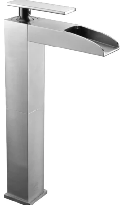 ALFI Brushed Nickel Single Hole Tall Waterfall Bathroom Faucet, AB1597-BN