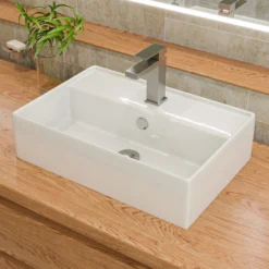 ALFI Brushed Nickel Square Single Lever Bathroom Faucet, AB1229-BN