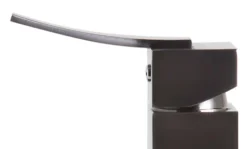 ALFI Brushed Nickel Square Body Curved Spout Single Lever Bathroom Faucet, AB1258-BN
