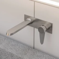 ALFI Brushed Nickel Wall Mounted Modern Bathroom Faucet, AB1772-BN