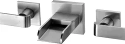 ALFI Brushed Nickel Widespread Wall Mounted Modern Waterfall Bathroom Faucet, AB1796-BN