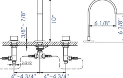 ALFI Polished Chrome Gooseneck Widespread Bathroom Faucet, AB1336-PC