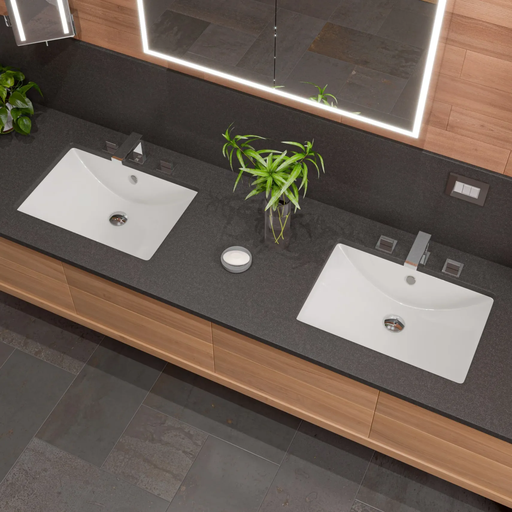 ALFI Polished Chrome Modern Widespread Bathroom Faucet, AB1322-PC