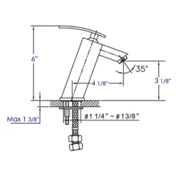 ALFI Polished Chrome Single Lever Bathroom Faucet, AB1628-PC